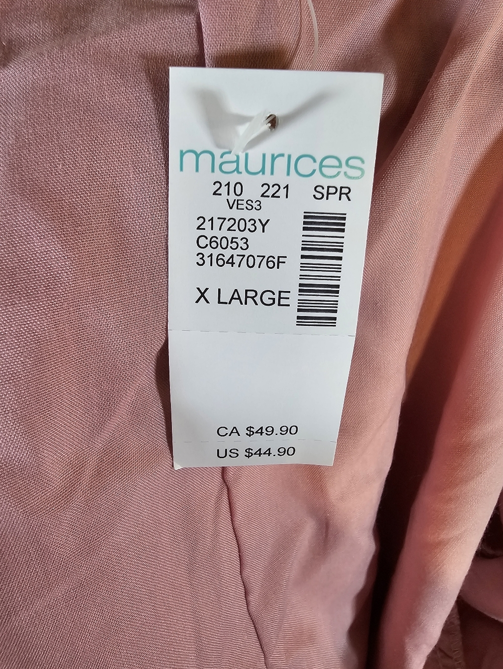 Nwt 2/$20 Maurices XL Blush Pink Striped Open Tie Back Midi Dress - Picture 5 of 8
